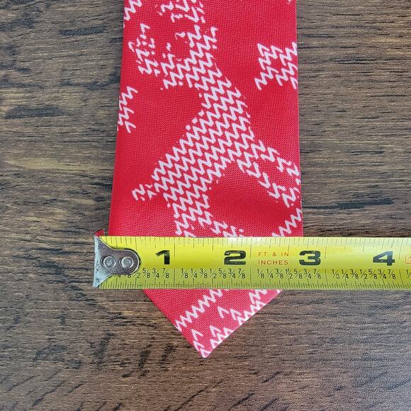 Dec 25th Christmas Neck Tie Reindeer Red Holiday Festive Party Workstyle Office - Picture 3 of 5